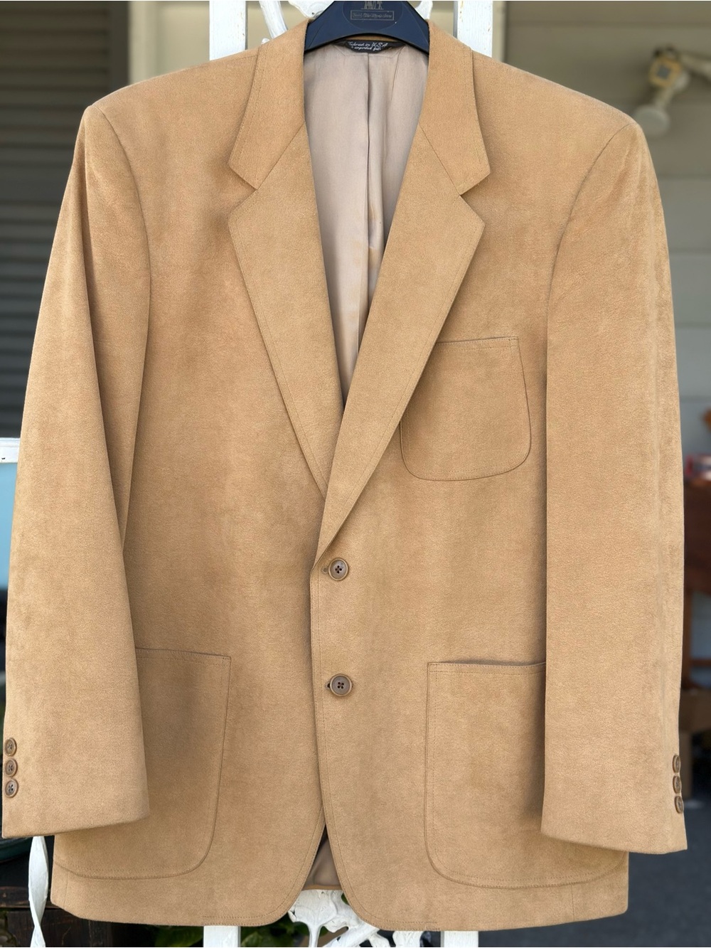 Vintage M Wyatt Mailliard’s Ultrasuede Blazer Tan USA Mens 40 42R